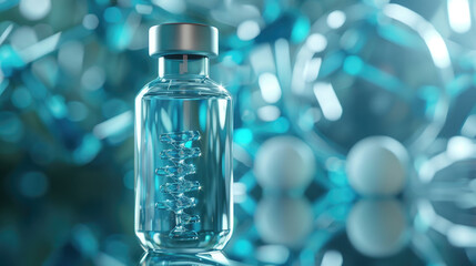blue glass bottles on white background
