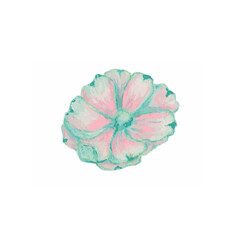 spring watercolor illustration in vector art, pink and green flower petals