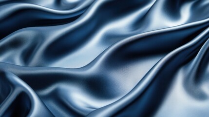 Obraz premium Elegant blue wavy background with silky, flowing lines and subtle highlights creating a calming and professional look