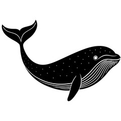 Blue Whale Silhouette vector illustration