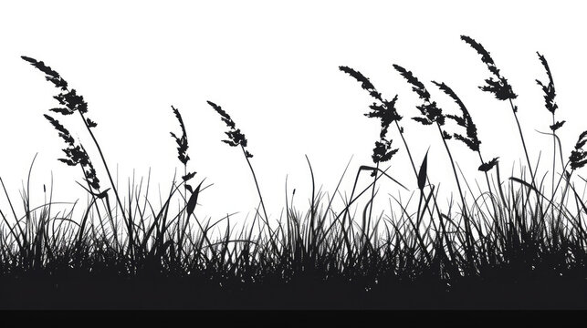 grass silhouette vector illustration