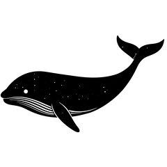 Blue Whale Silhouette vector illustration