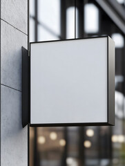 19お店の看板のデザインモックアップ。壁に取り付けられた看板 Gererated AI