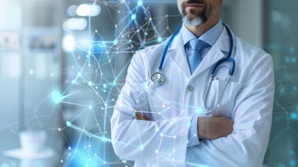 Confident and Experienced Medical Professional Utilizing Digital Technology and Expertise to Deliver Innovative Healthcare Solutions Aimed at Improving Patient Wellbeing and Outcomes