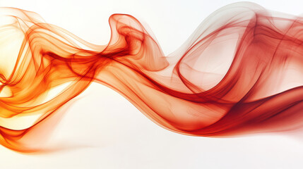 Naklejka premium A vibrant display of crimson-red smoke billowing upward in swirling, dynamic motion, sharp edges and vivid textures standing out against a stark white background