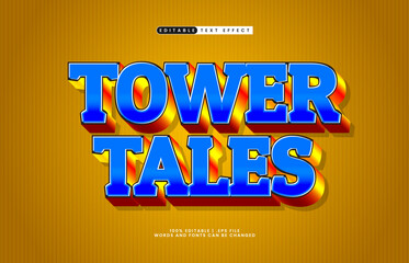 tower tales editable text effect with a castle and game text style