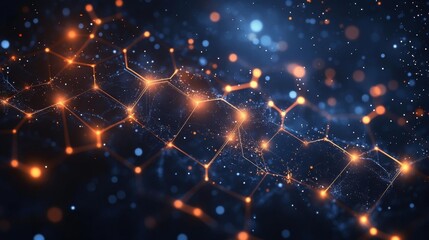 Hexagonal Network Abstract Background. Generative AI