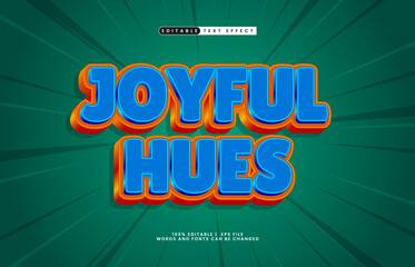 joyful hues editable text effect with a kids and joy text style