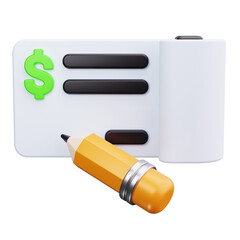 checkbook 3d render icons