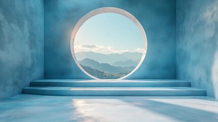 Abstract Geometric Pastel Background for Product Display. Generative AI