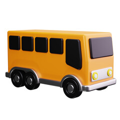 bus shuttle 3d render icons