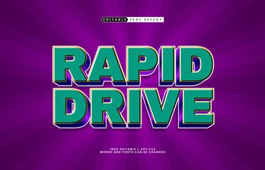 rapid drive editable text effect with a race and game text style