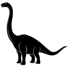 Brachiosaurus Silhouette vector illustration