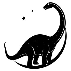 Brontosaurus Silhouette vector illustration
