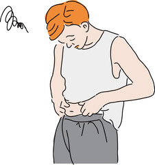 太ったお腹を気にする男性