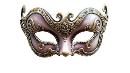 Ornate Decorative Mask Isolated on Black Background with Elegant Gold Details and Artistic Design Elements