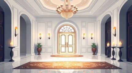 Elegant Grand Entrance Hallway With Ornate Decor