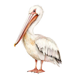 Obraz premium Detailed Illustration of a Majestic Pelican with Elegant Features Standing Proudly by the Water's Edge