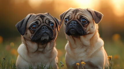 Obraz premium 犬の兄弟