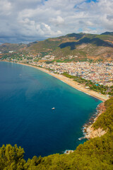 a beautiful view of Alanya from the fortress for the background