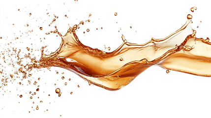 Fototapeta premium Creative splash of brown liquid against a white background. 