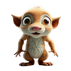 Obraz premium A cute animated creature with a fluffy coat and large expressive eyes