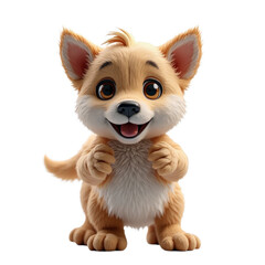 Obraz premium Cute animated puppy with big eyes