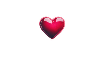 Glossy Red Heart Symbol on a Transparent Background Representing Love, Emotions, and Affection for Creative Projects, Digital Art, or Romantic Themes