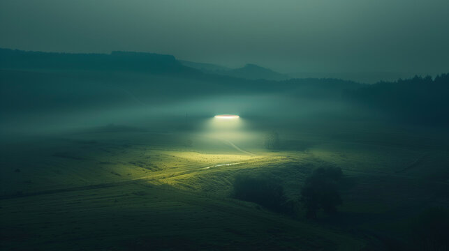 ufo over the countryside
