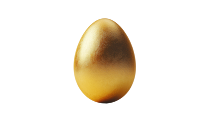 Shiny Gold Egg on a Dark Background Symbolizing Wealth, Prosperity, and Luxury, Perfect for Easter and Celebration Themes in Various Creative Projects
