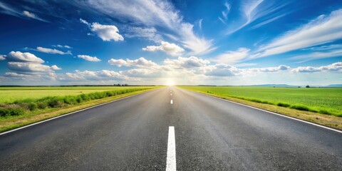 Fototapeta premium Empty road with no signage, empty, road, no sign, blank, clear, directionless, highway, deserted, isolated, route