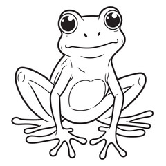 Frog  line art on white backgroun