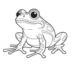 Frog  line art on white backgroun