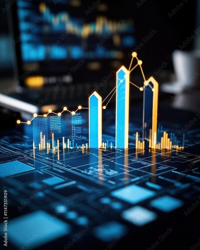 Poster data visualization insights business analytics digital workspace infographic modern environment aeri
