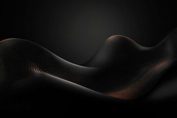 Elegant Flowing Black and Gold Particles Abstract Digital Art Background