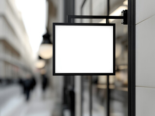 13お店の看板のデザインモックアップ。壁に取り付けられた看板 Gererated AI