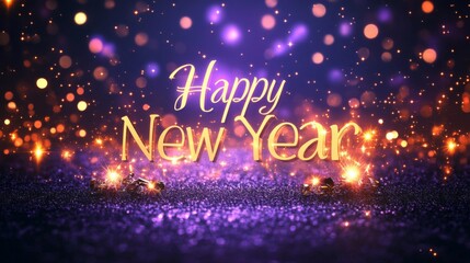 Happy New Year Glitter Sparkle Celebration Background