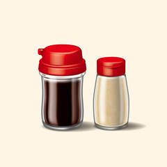 Nanyang Kopitiam Soy Sauce and Pepper Illustration.
