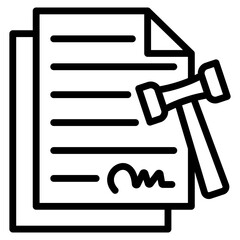 Contract Document Icon Element For Design