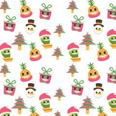 seamless pattern with christmas trees