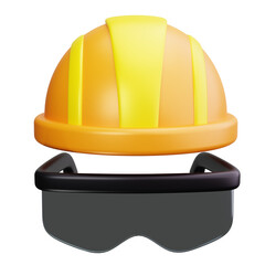 hard hat 3d render icons