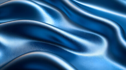Obraz premium Blue Silk Flows Smoothly and Elegantly