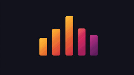 Bar Chart Icon. A minimalistic bar chart with bold lines. Finance, logo, progress