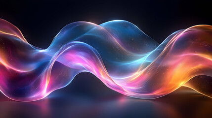Abstract Waves Flow Smoothly with Colorful Lights