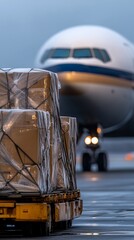 A cargo plane prepares to be loaded with freight at an airport, showcasing efficiency in air transport.