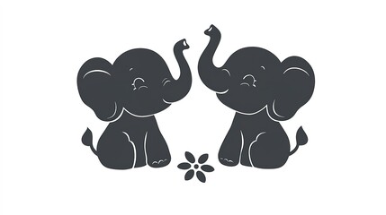 black and white elephant