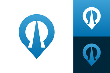 Modern Logo Design Combination of Location Pin and Street