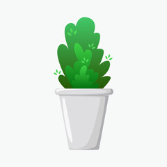 home plant with pot illustration in vector style