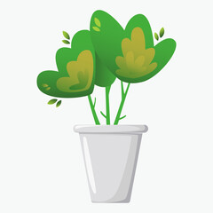 home plant with pot illustration in vector style