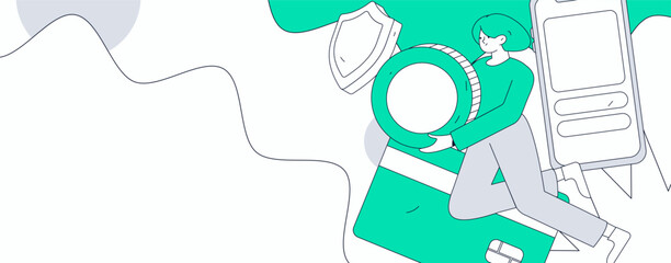 Online shopping payment security character flat vector concept operation hand drawn illustration
